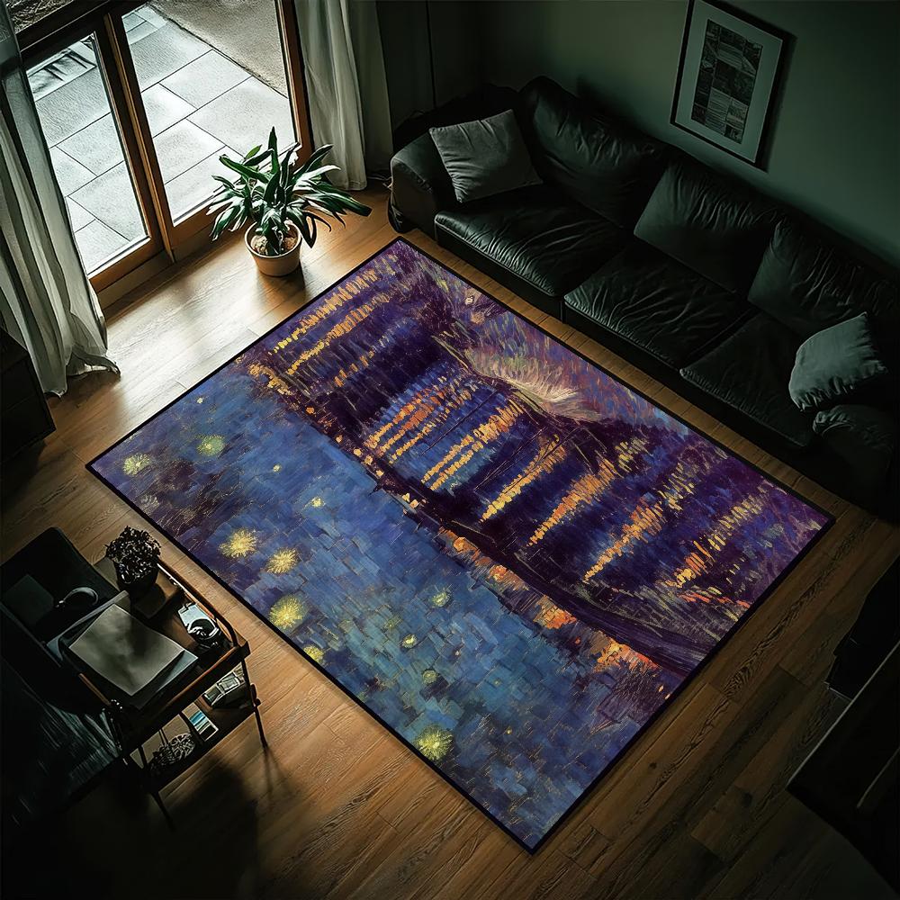 Art Van Gogh Paintings Carpet Bedside Kitchen Bath Living Home House Bedroom Floor Mat Doormat Rug Decoration