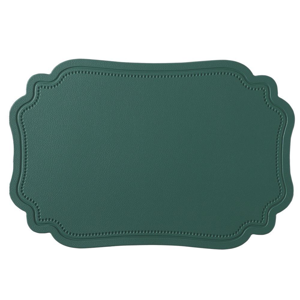 4 Piece Retro Irregular Tableware Pad Waterproof Washable Table Mat PU Leather Scratch Resistant Heat Insulated Mat