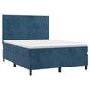 3143083 vidaXL Lit à sommier tapissier et matelas Bleu foncé 140x190cm Velours