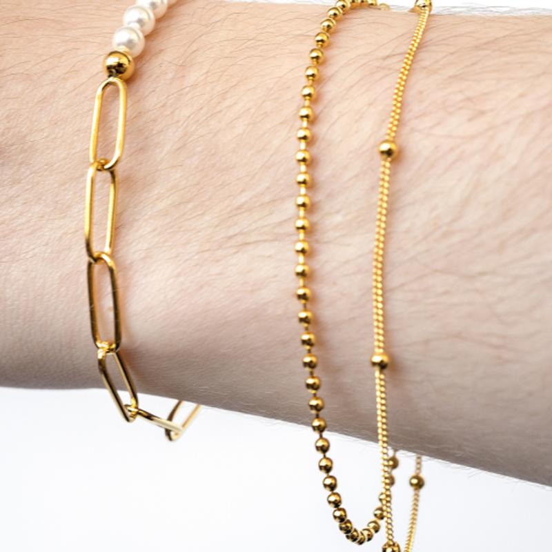 L’OMBRILLANT Pearl Link Chain Bracelet (2COL)