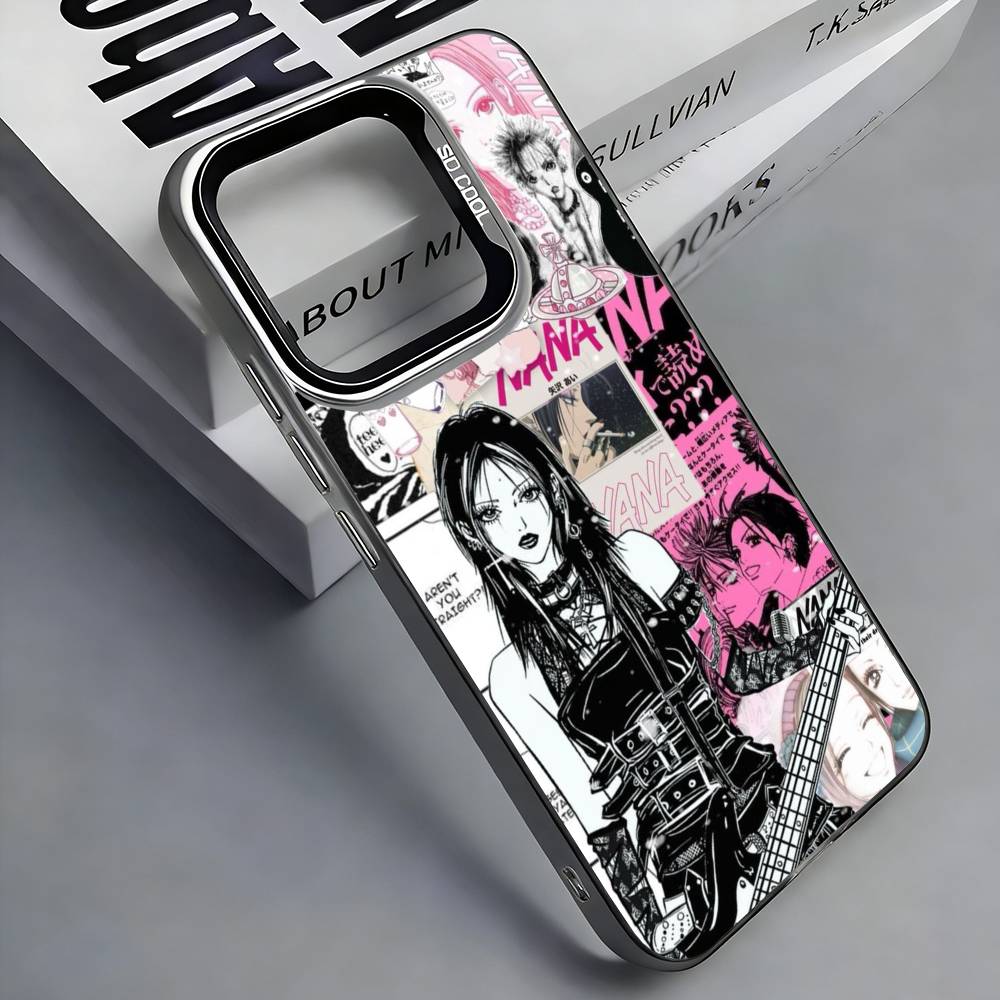 Anime N-NANA Phone Case For iPhone 17, 16,15,14,13,12,11 Plus,Pro Max, Colorful Silver Funda Cover