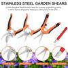 4PCS Gardening Tools Scissors Garden Scissors Set With Sharpening Stone Stainless Steel Pruning Shears With Sharp Blades Curved