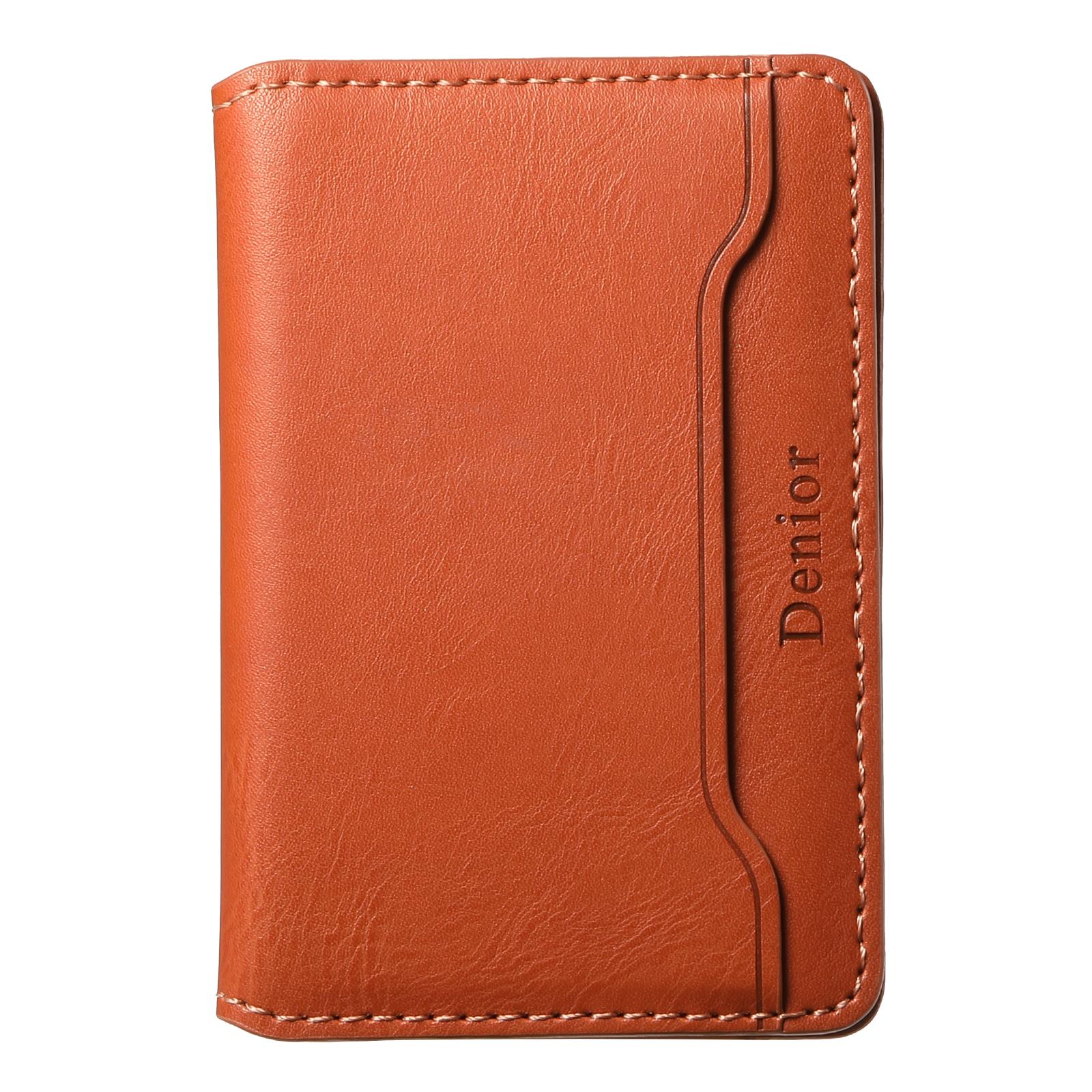 

DENIOR Magnetic Card Case Compatible with MagSafe PU Leather Phone Card Holder Kickstand Brown