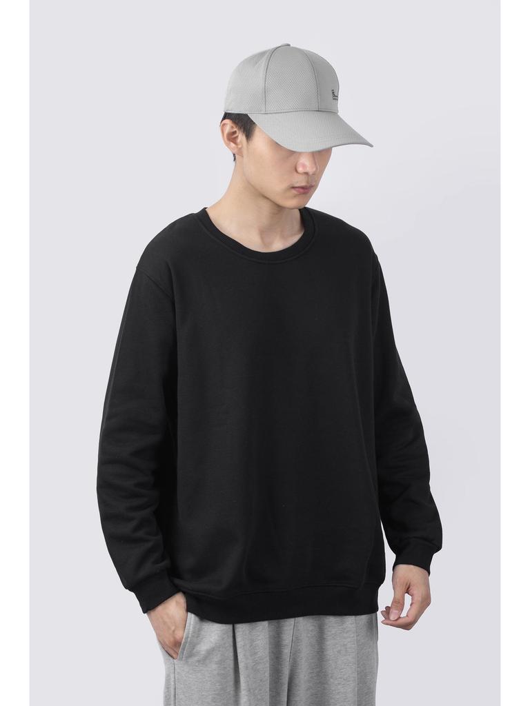 Men's Oversized Korean Style Crew Neck Sweatshirt, Versatile Long Sleeve for Autumn/Winter