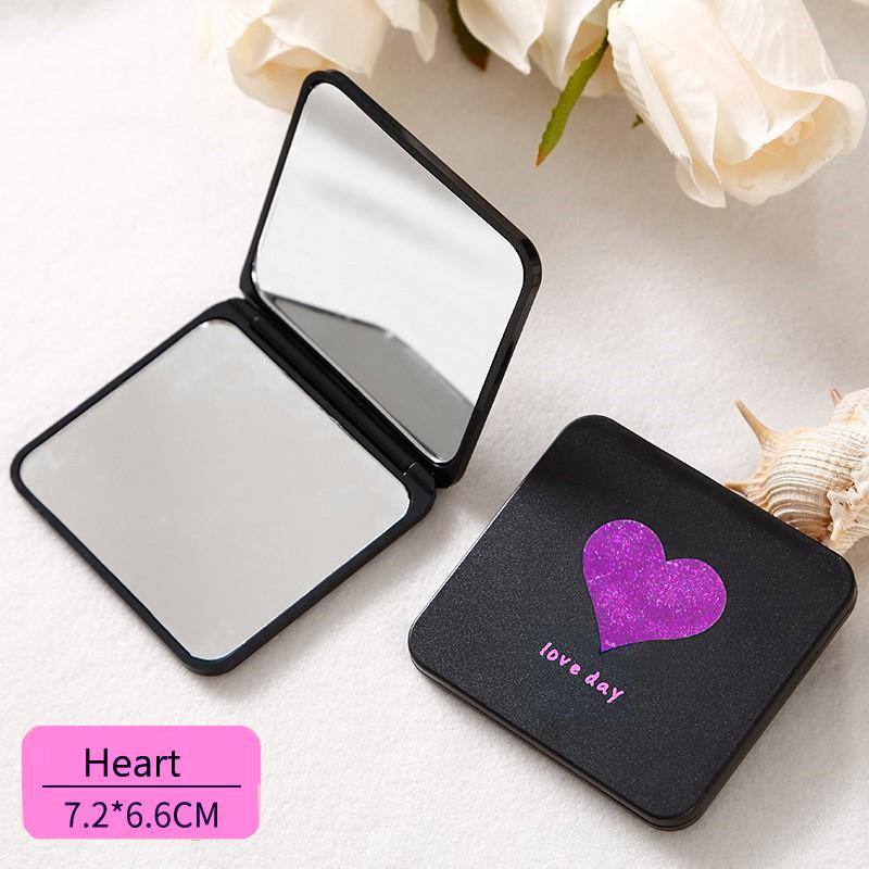 Portable Hand Mirrors Foldable Makeup Mirror Mini Square Makeup Vanity Mirror Double-sided Compact Mirror Pocket Cosmetic Mirror