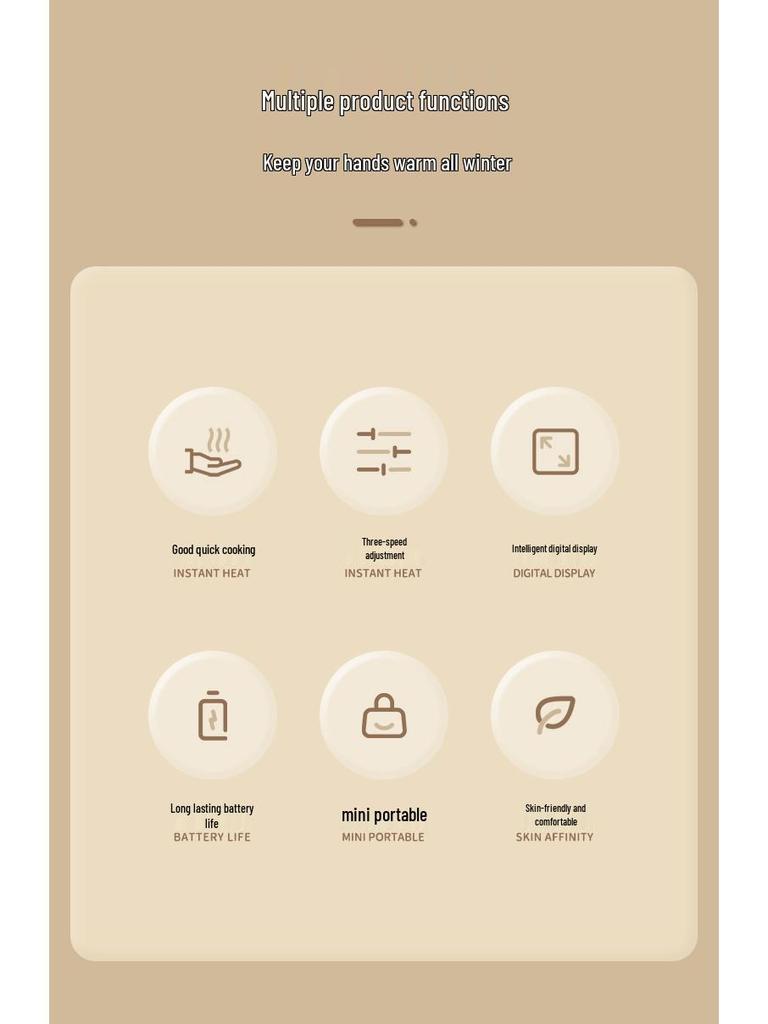 Tragbarer Plüsch-Elektro-Handwärmer mit Smart-Display – Ideales Geschenk für den Außenbereich