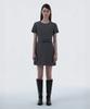 Mausolleum Belted Round Neck Suit Dress - Gray