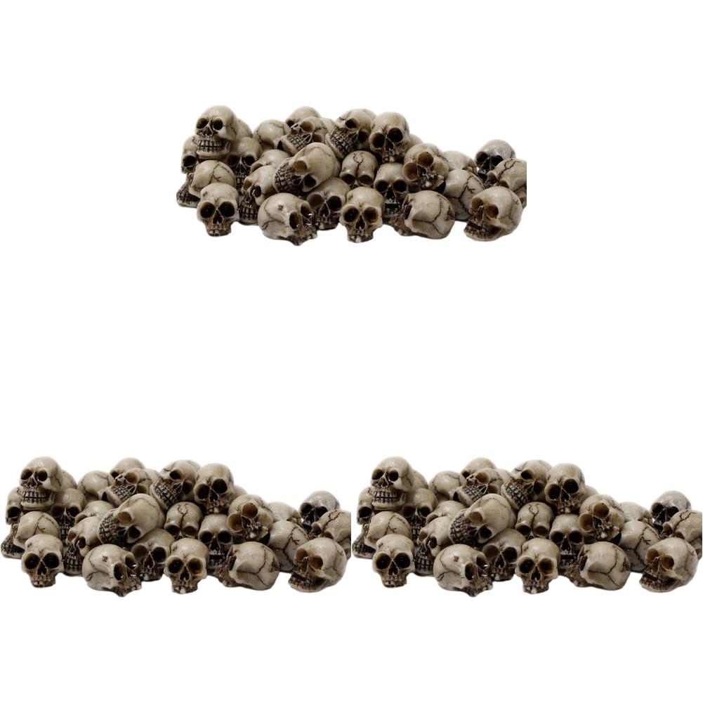 20Pcs Gothic Skull Head Sculptures Collectable Halloween Miniature Skulls Head Decorative Creative Landscape Garden Potted Decor