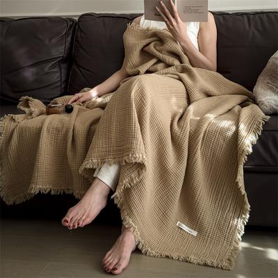 100% Baumwoll-Musselin Überwurf Decke Gemütlich Weich Gewaschene Baumwolle Decke, Ganzjahres Atmungsaktiv 6-lagige Gaze Decke Überwurf für Sofa