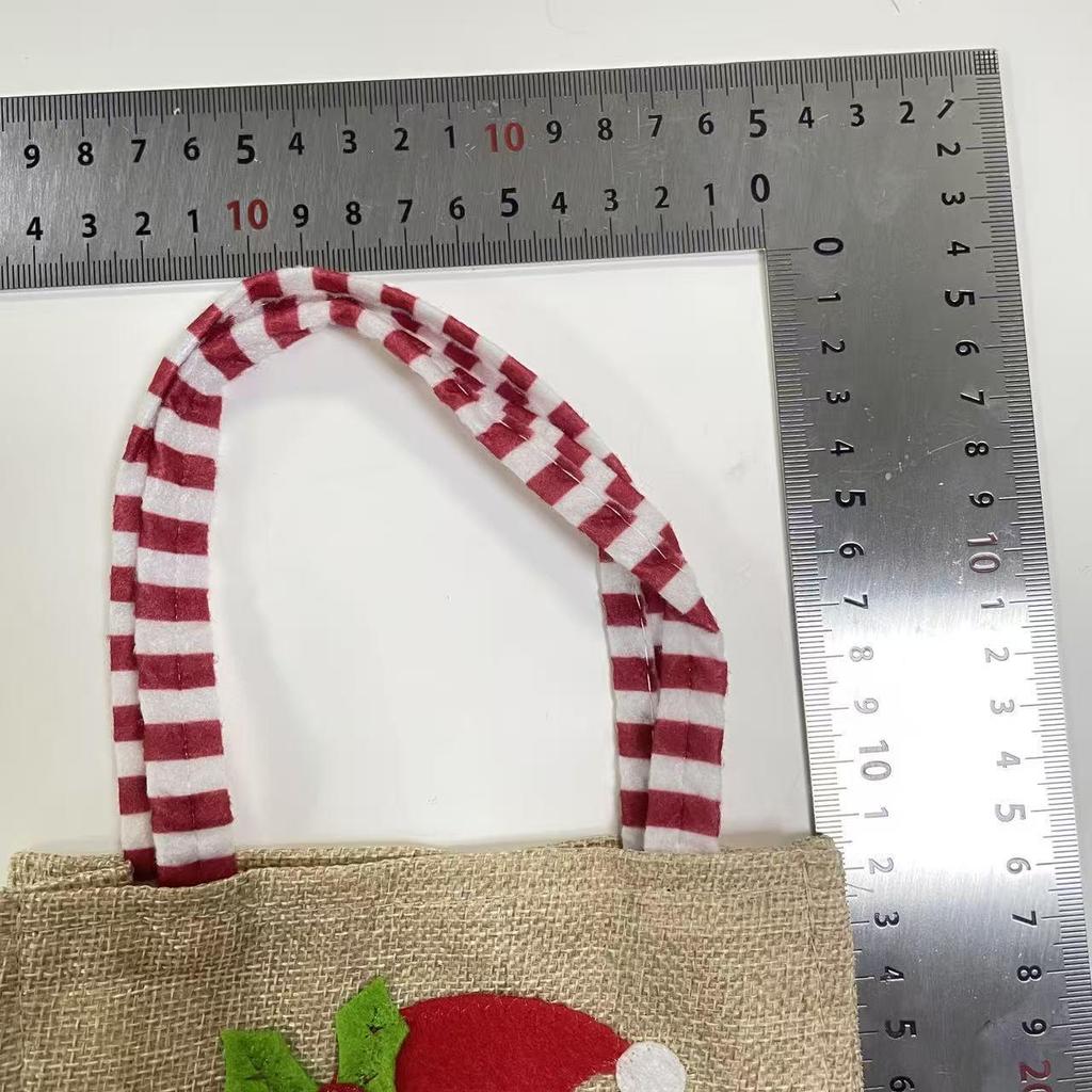 Jinmingguan Creative Burlap Christmas Tote Bag with Feet for Candy Gifts