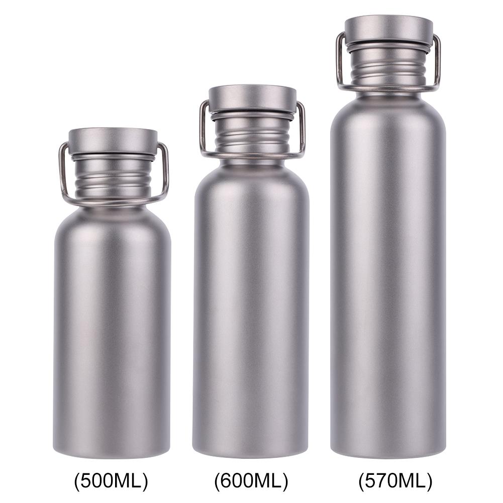 500/600/750ml Titanium Water Bottle with Lid Outdoor Camping Supplies Tourism Sports Leak-Proof Cycling Camping Water Bottle