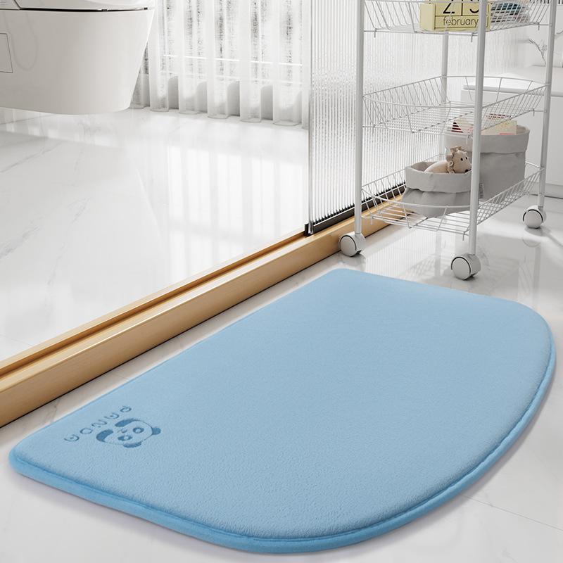 2pcs Bathroom Floor Mat Household Door Non-slip Stepping Foot Pad Bath Quick-drying Carpet