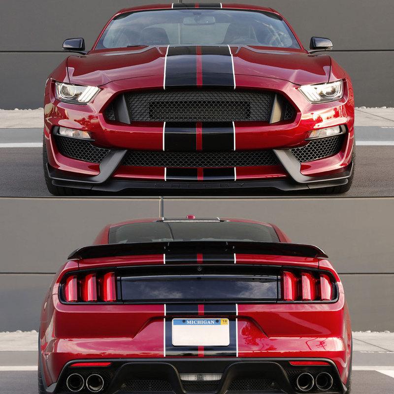 Car Stickers For Ford Mustang GT500 GT350 GT Decals Graphics Stripes Vinyl Kit Auto Hood Bonent Roof Tail Tuning Accessories