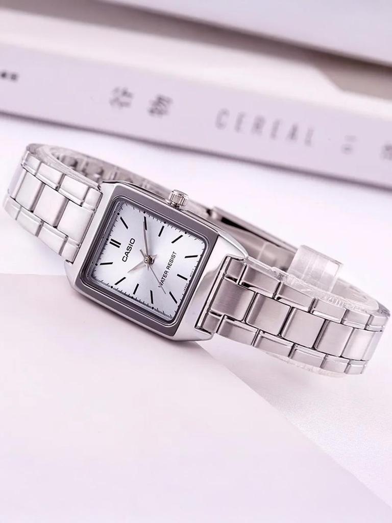 Casio - Stainless Steel Case and Strap Women's Quartz Watch LTP-V007D-2E