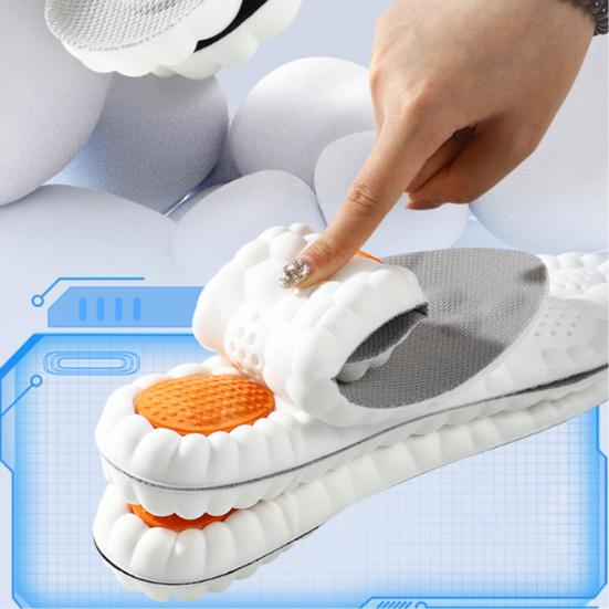 1 Pair 4D Cloud Breathable Insoles with Arch Support Shock-Absorbing Foot Protection Inserts Non-Slip Anti-foot Deformation Shoe Insoles for