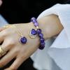 Simple Light Luxury 10Mm Natural Stone Amethyst Elastic Handmade Beaded Bracelet Versatile Couple Jewelry
