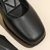 Schwarze hochwertige Damen-High-Heel-Schuhe Klassische Mode Damen Freizeitschuhe Niedrigabsatz Formell Weiches Leder Elegant Arbeitsschuhe