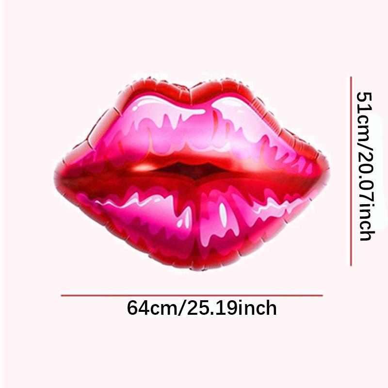 10pcs Lips-Shaped Foil Balloons - Red & Pink Heart-Shaped Decorations for Valentine'S Day, Anniversaries, Proposals, Engagements