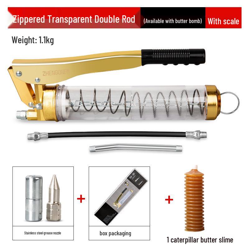 High-Pressure Dual Rod Grease Gun for Forklift & Excavator