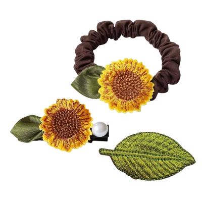 2Pcs High Elasticity Sunflower Hair Clip Fashionable Hairband Flower Hairpin For Stylish Women And Various Occasion