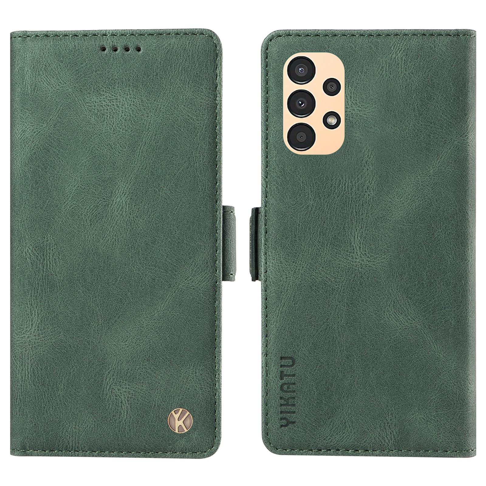 

YIKATU YK-005 PU Leather Protective Cover for Samsung Galaxy A13 4G/5G,Skin-touch Stand Wallet Phone Case Green