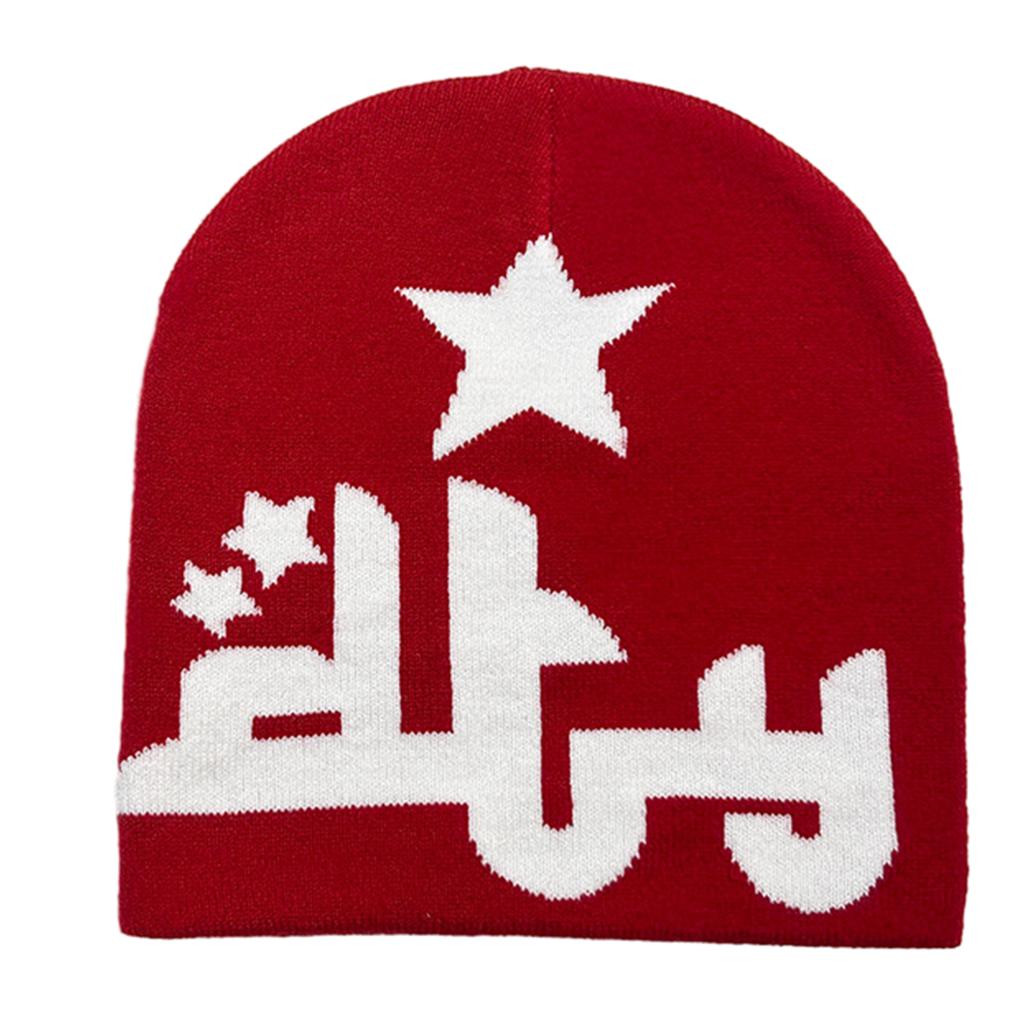 Subculture Knitted Jacquard Star Hat Punk Adult Outdoor Cycling Skiing Hat Lovely Cold Winter Keep Warm Hat for Friend