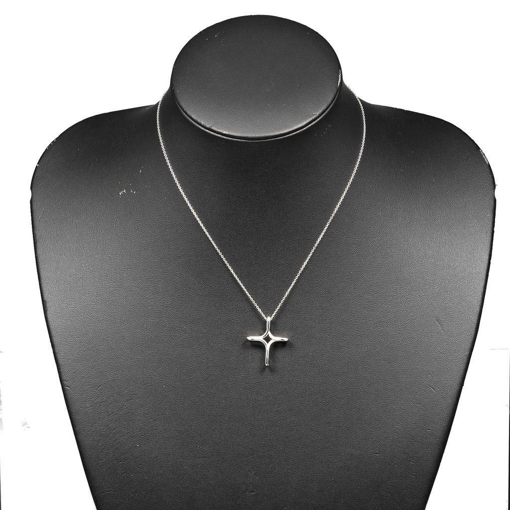 TIFFANY&Co. Open cross Necklace Silver925 3.25g Women Used