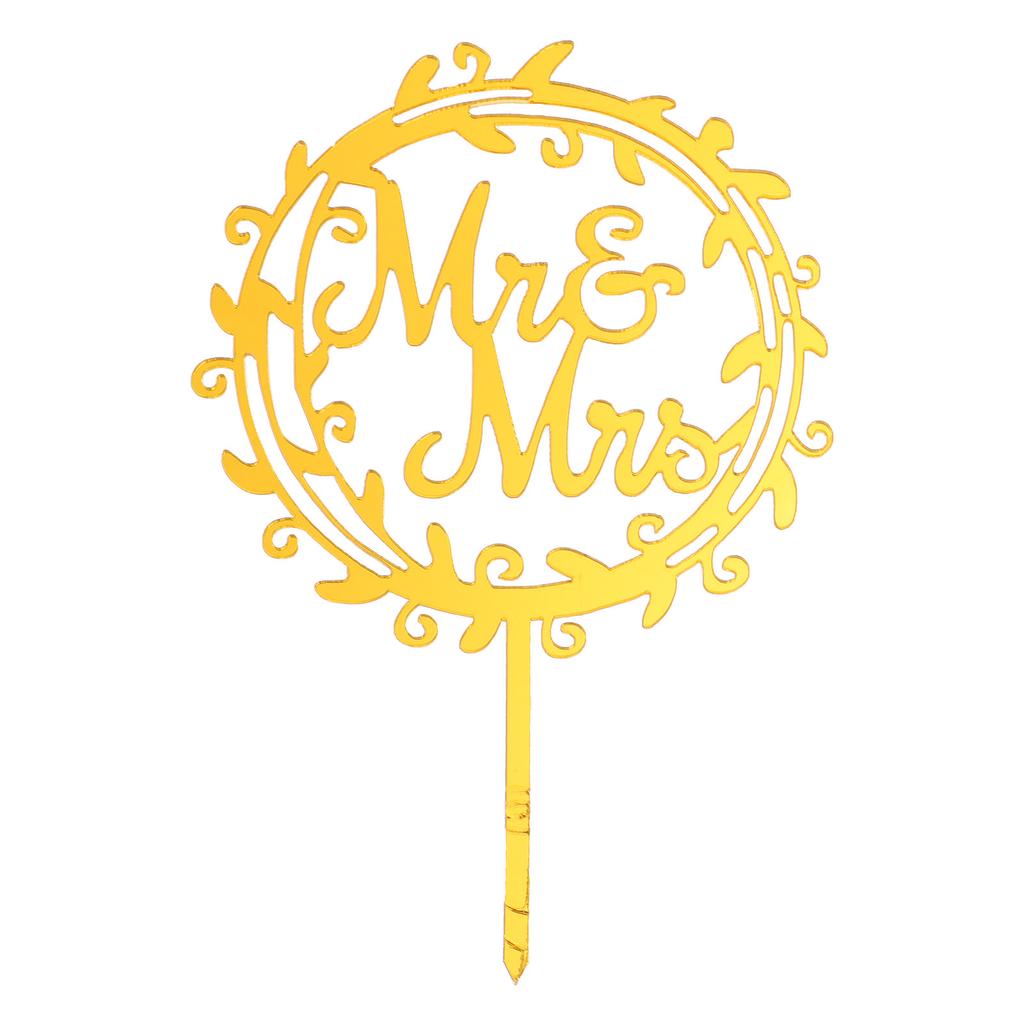 Mr und Mrs Hochzeitstorte Topper Kranz Design mit Blättern für Geburtstagsparty Jubiläum Valentinstag Dessert Dekoration