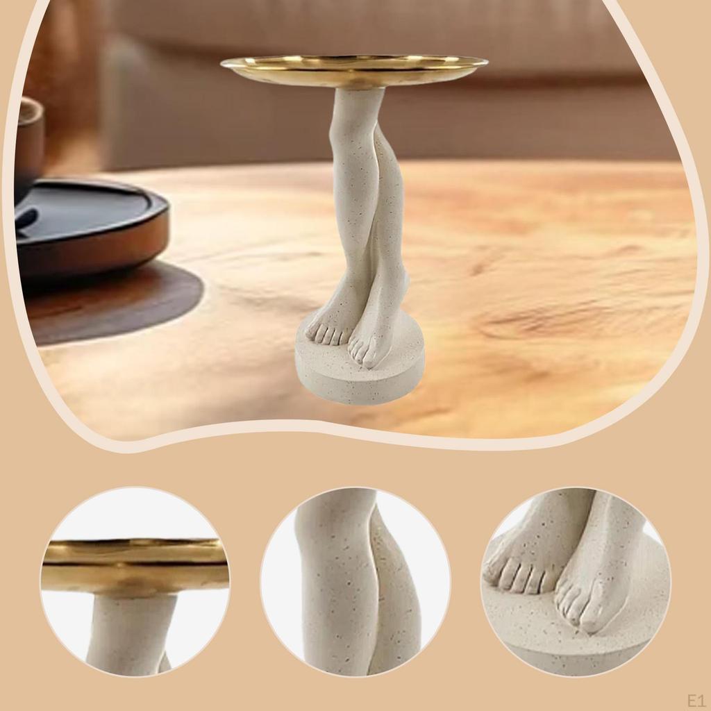 Desk Storage Tray Candy Bowl Cross Leg Figurine Creative Tabletop Ornament Decorative Statue Jewelry