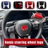 Car Steering Wheel Emblem H-Sticker For Honda Civic Accord City CRV Jade Fit Odyssey Hybrid Red Black Blue Interior Modification