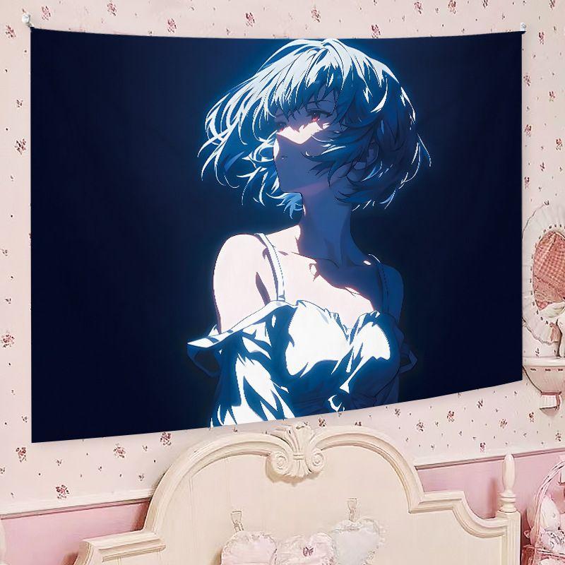 Cute Japanese Anime Girl Tapestry, Cartoon Aesthetic Wall Hanging, Kawaii Decor for Bedroom Dormitory Home Decoration
