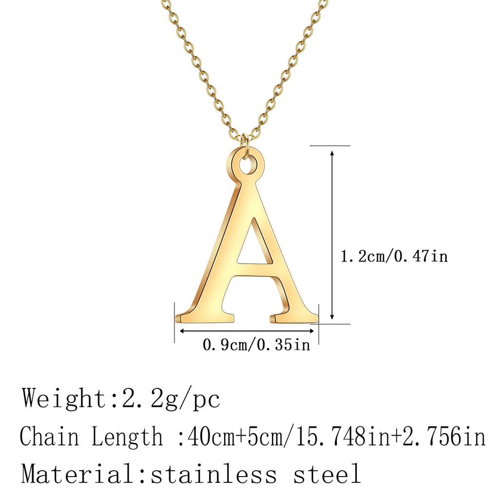 Kinitial A-Z English Alphabet Letter Pendants Necklaces For Women Metal Jewelry Simple Initial Chain Choker Collares