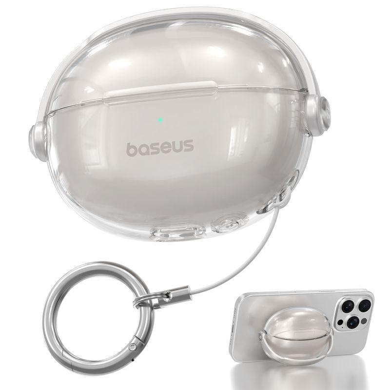 

Earphone Case Transparent Earphone Case Sets Creative Stand Protective Case Ear Clip Headset Protective Case Bluetooth Headset Silicone Earphone Box Baseus MC1 pro Starlight White
