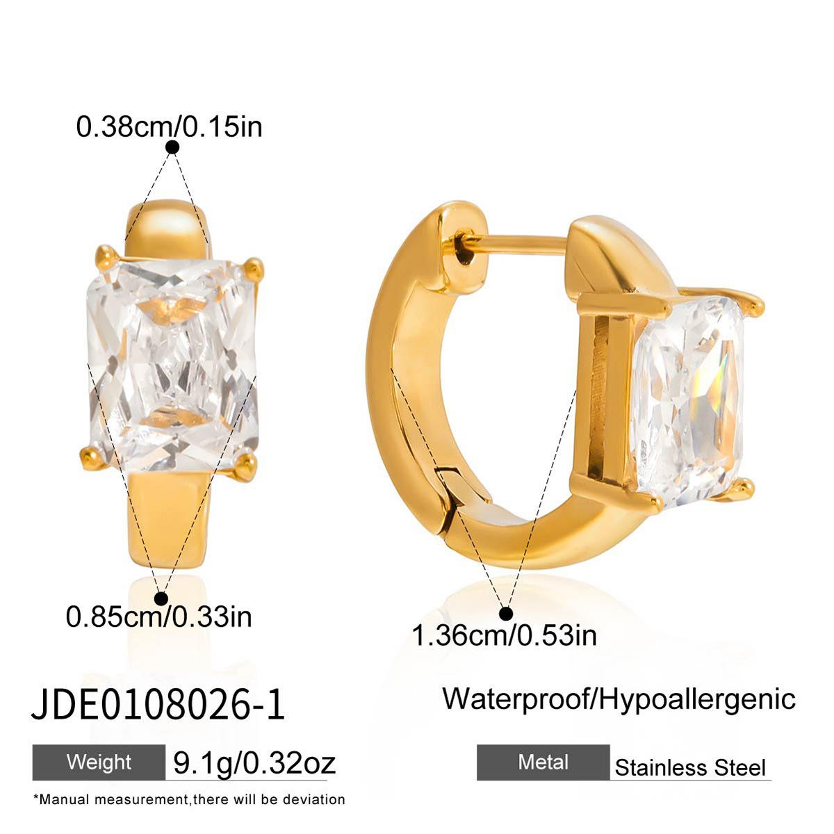 Light luxury high-end zircon U-shaped earrings jewelry