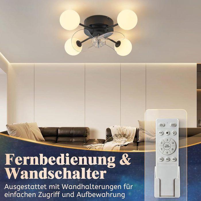 Ceiling Fan - NETTLIFE - G9 - 6 DC Speeds - Remote Control & Timer - Black
