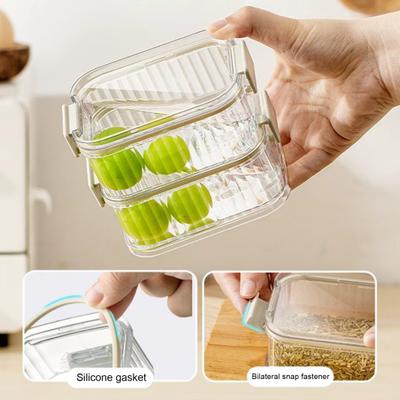 Yousheng Spice Storage Box with 4/5 Compartments Leakproof Sealed Kitchen Organizer with Transparent Window Meal Prep Storage Container for Chili