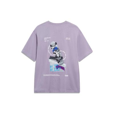 Li Ning x Disney T-Shirt Unisex Rauchgrau Mauve AHST315-5