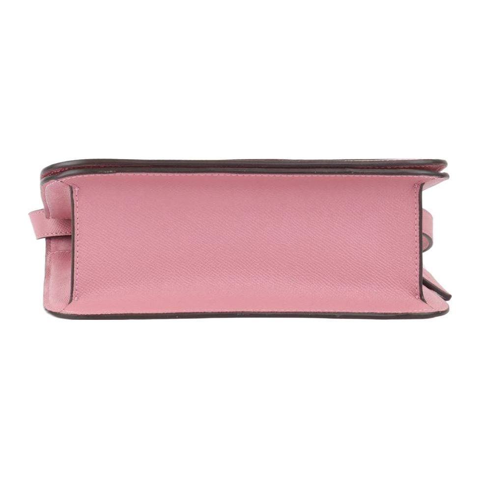 Coach Brynn Serie 25 Unifarbene Gold-Buchstaben-Logo Klappe Leder Schulter Crossbody Tasche Mittel Damen Taschen Kirschblüten-Rosa C5632-IMOUS