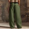 Women’s Casual Wide Leg Pants with Buttoned Pockets Cotton Linen Relaxed Fit Trousers for Everyday Wear Office Travel Lounge