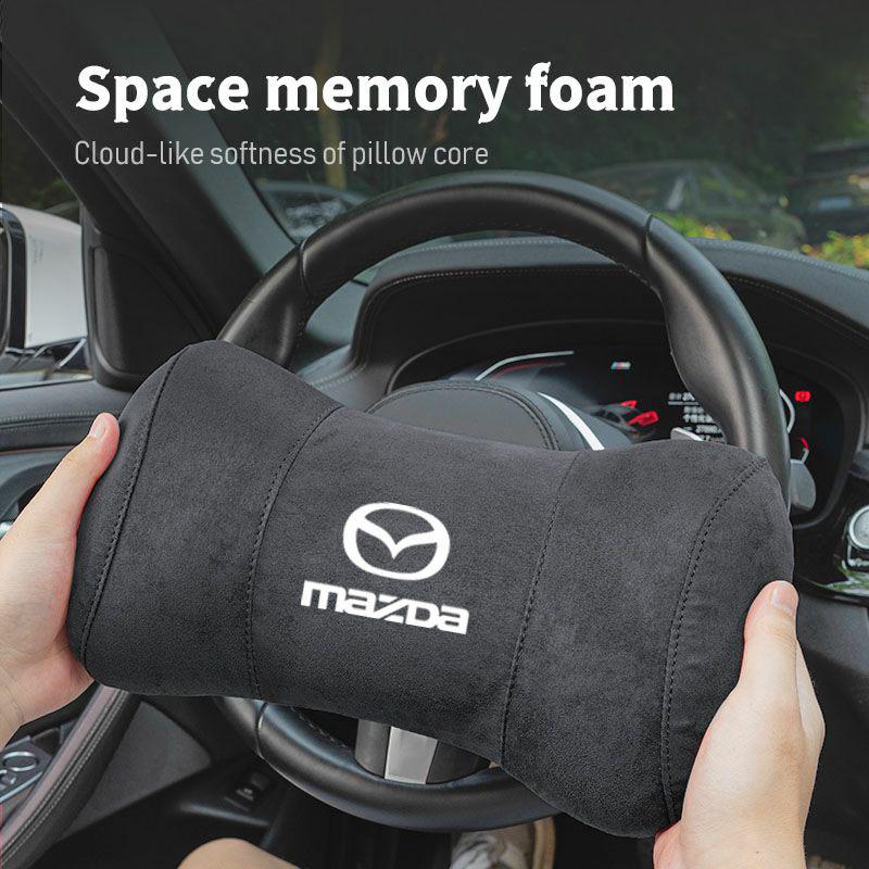 High Quality Suede Car Headrest Auto Seat Neck Soft Pillow For Mazda Speed 2 3 5 6 Atenza CX80 CX70 CX90 CX3 CX5 CX8 MX30 CX60