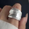 925 Sterling Silver Rings For Women Geometric Fine Jewelry Finger Adjustable Simple Shinning Wide Ring For Party Birthday Gift