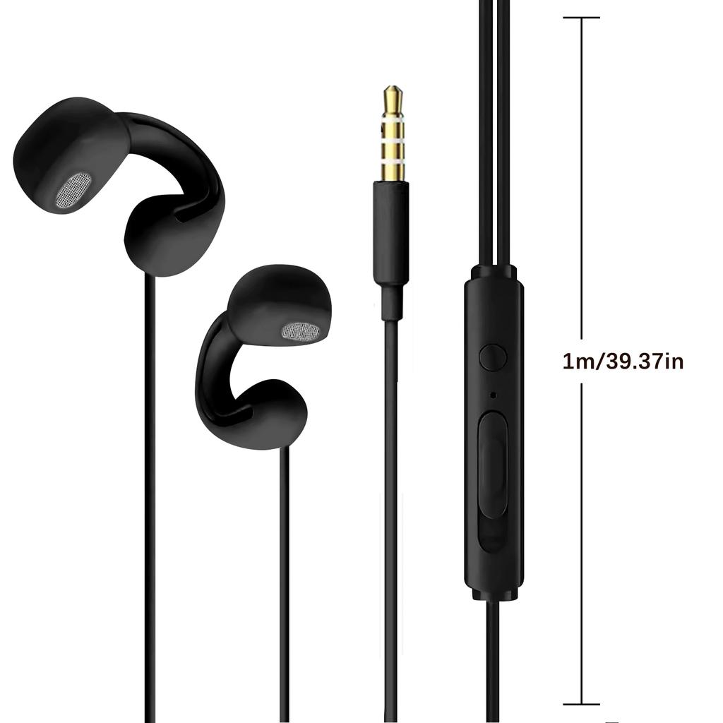 Wired Open Ear Headphones Earclip Air Conduction Music Earbuds Gaming Headset Earphones with Lavalier Microphone 3.5mm/Type-C