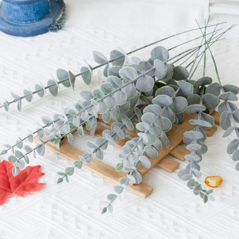 Rustic Charm Eucalyptus Faux Flowers Lifelike Dried Vibrant Arch and Ceiling Decorations белый