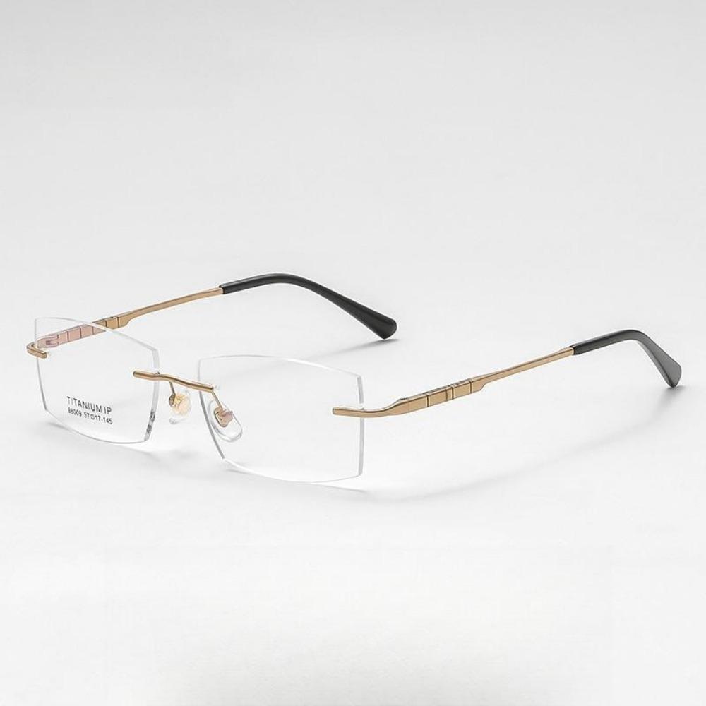 YIMARUILI Pure Titanium Myopia Hyperopia Progressive Men Rimless Glasses With Anti-reflective Anti-scratch Lenses Eyewear Women