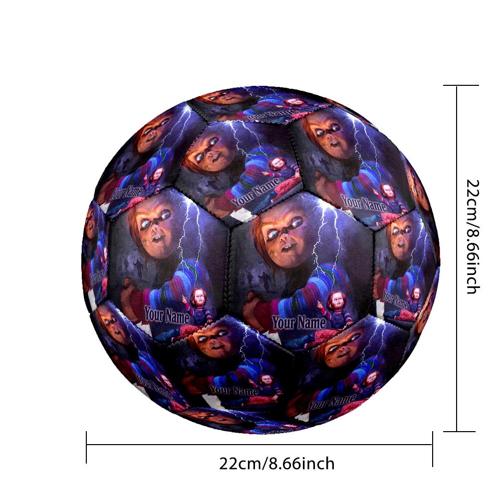 Custom Text Size 5 Soccer Ball, Standard Match Football For OutdoorChild's Play Chucky Tiffany