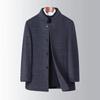 New Winter Double-sided Cashmere Coat for Men with Removable Down Liner, Stand-up Collar, Thickened High-end Wool Woolen Coat
