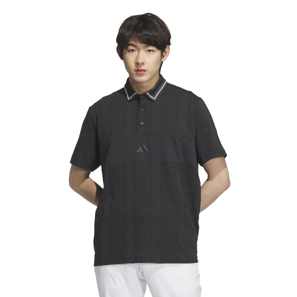 

Adidas Golf Beyond the Course Jacquard BOS Logo Short Sleeve Black Shirt, Men s, чёрный