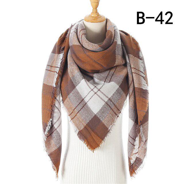 Women Lady Winter Plaid Knit Pashmina Scarf Warm Scarf Cashmere Long Wrap Shawl Women Lady Winter Plaid Knit Pashmina Scarf Warm Scarf Cashmere Long Wrap Shawl