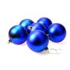 Christmas Decoration Set: 6-Piece Mixed Blue Matte & Shiny Tree Ornaments