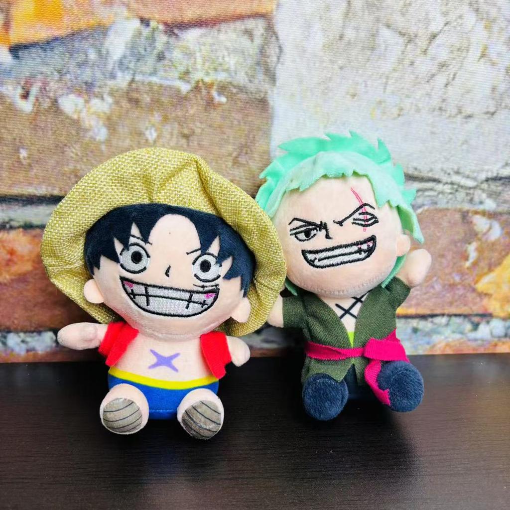 15cm One Piece Anime Figure Cute Zoro Luffy Toys Kawaii Statue Figure Model Dolls Pendant Kids Xmas Gifts